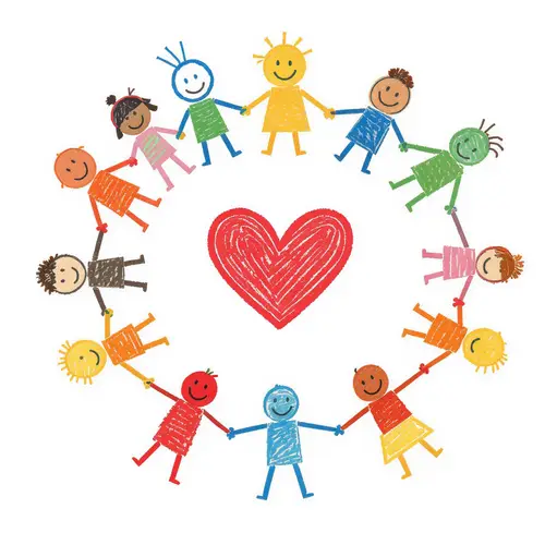 Unity in Diversity: Colorful Stick-Figure Art