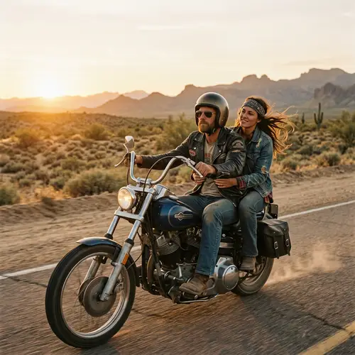 Vintage Harley Ride: Biker Adventure in the Desert