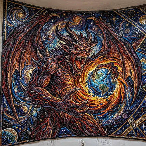 Demon World Devourer Mosaic Art