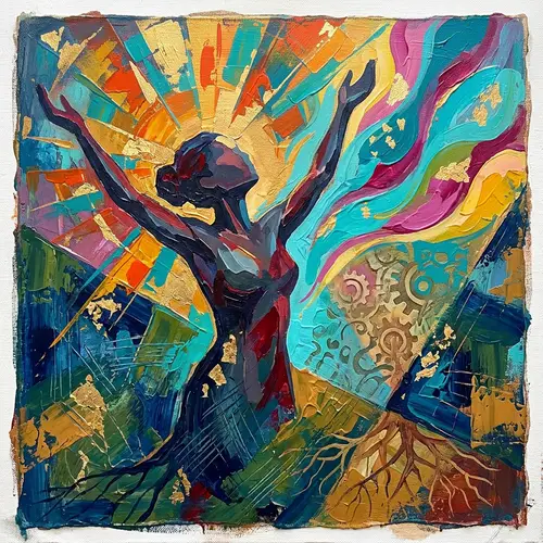Abstract Strong Woman: Empowerment & Independence Artwork