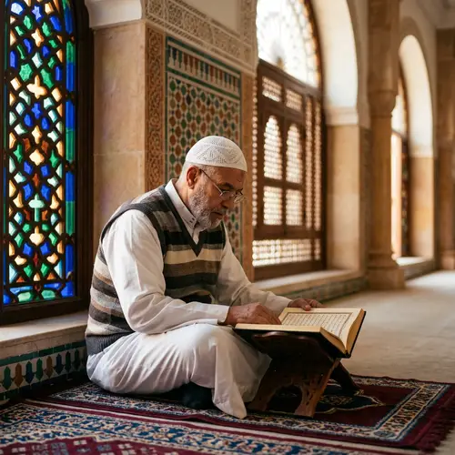 Devout Muslim Reading Quran | Spiritual Islamic Setting