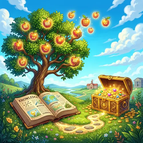 Education and Financial Assets Symbolism in Vibrant Visual Concept