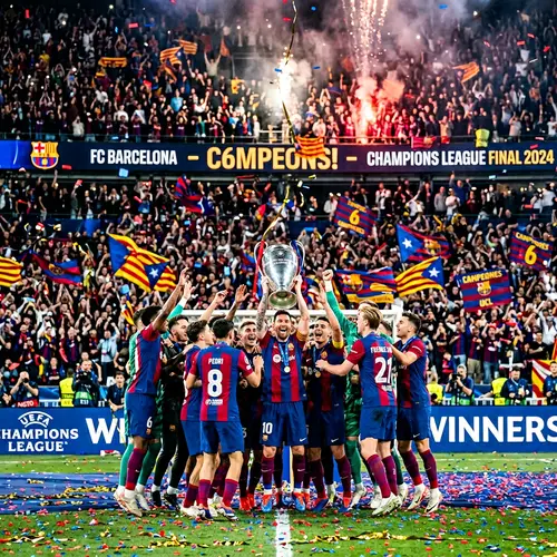 Barcelona's Sixth Champions League Victory Celebration