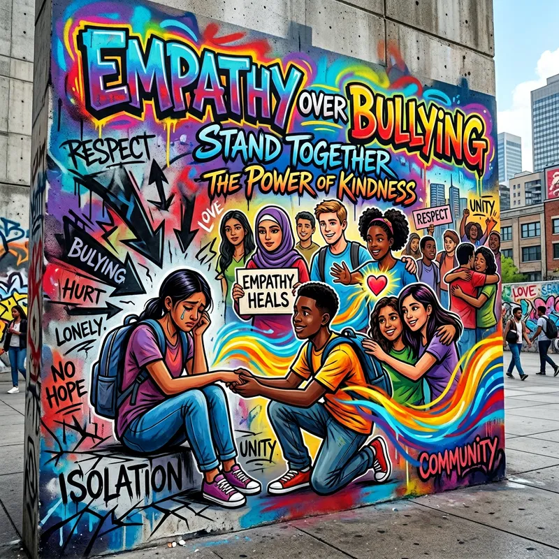 Empathy & Bullying: Street Art Poster Promoting Social Awareness