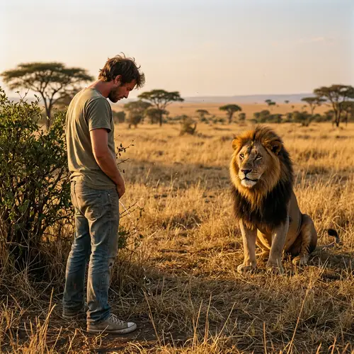 Man Urinating in Front of Lion | Wildlife Dignity vs Human Foolhardiness