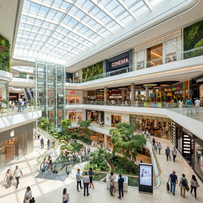 Modern Shopping Mall: A Three-Level Retail Experience