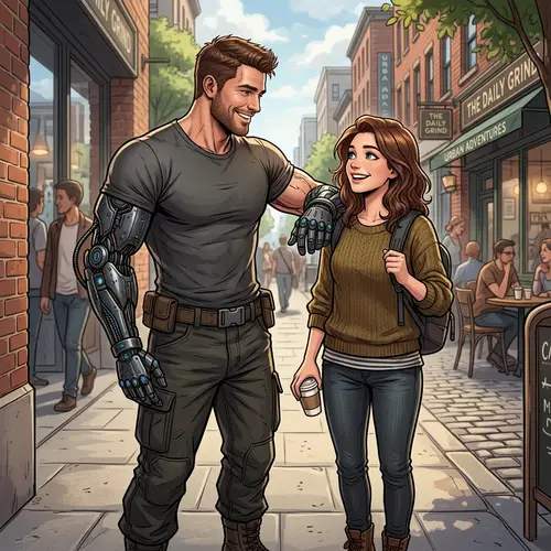 Fictional Character & Woman Illustration in Contemporary Setting