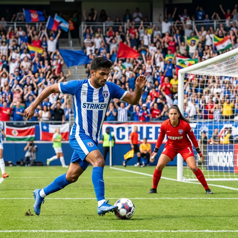 Exciting Soccer Scene: South Asian Male Player Dribbling Ball
