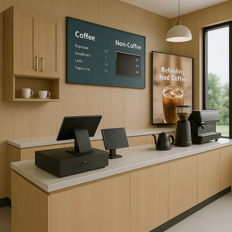 Modern Wall Cabinet & POS Setup for Retail