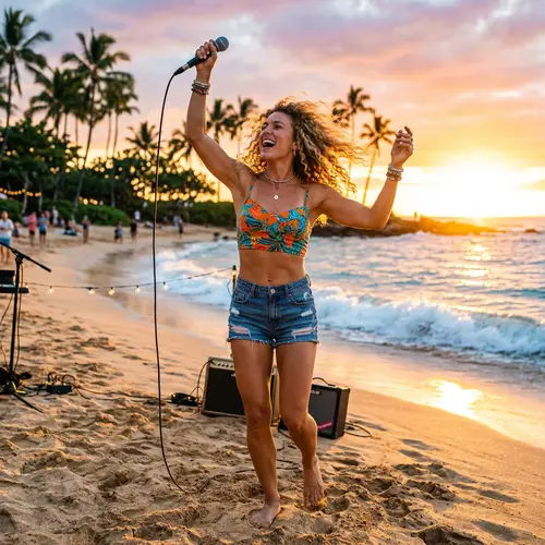 Realistic Shakira Singing on Beach | Energetic Summer Performance