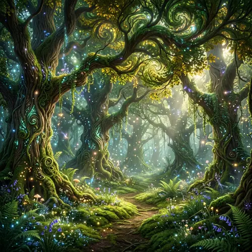 Enchanted Forest Shapes: Magical Beauty and Ancient Tales