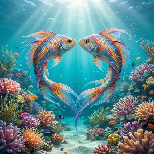 Magical Fish Heart Design | Underwater Art