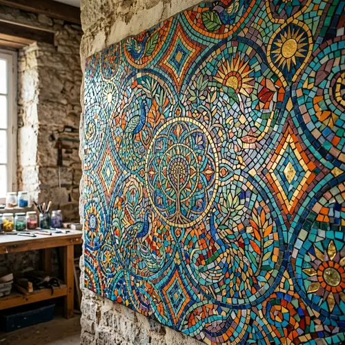 Stunning Mosaic Artwork: Colorful Tessellated Art