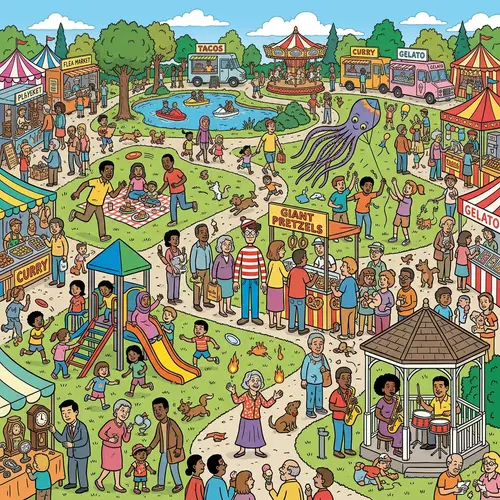 Find Waldo in a Colorful Crowd Scene