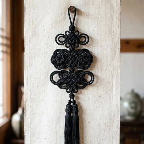 Traditional Korean Knot Work - Black 3-Tier Design