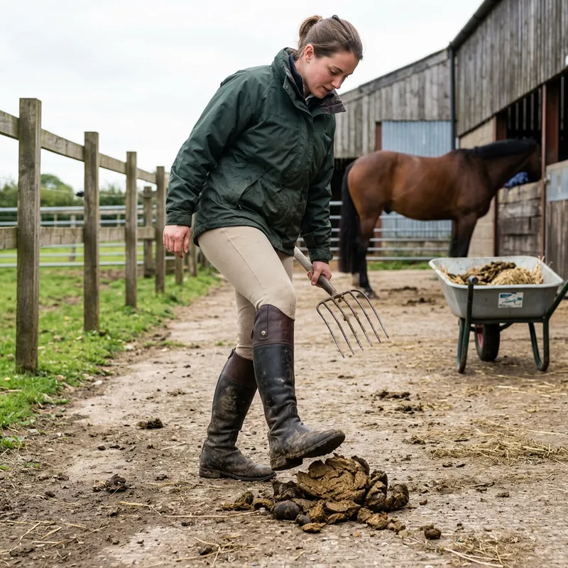 Equestrian Woman Crushes Big Horse Poop