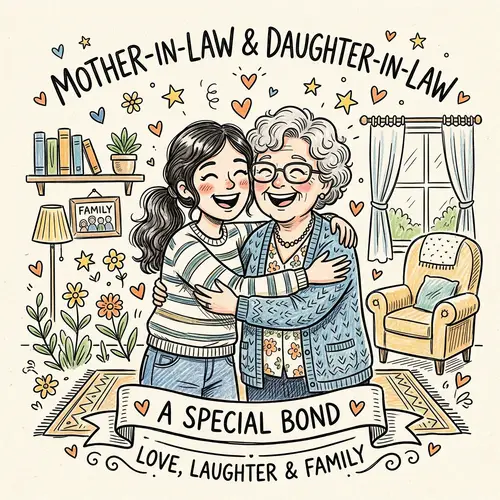 Heartwarming Doodle of Mother-in-Law & Daughter-in-Law