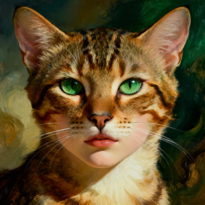 Surreal Feline Portrait of a Young Model