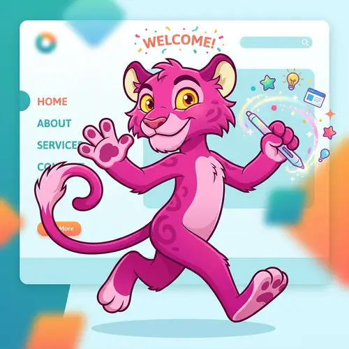 Vibrant Cartoon Character for Free Website | Unique & Playful Design