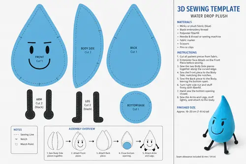 3D Sewing Template for Plush Toys