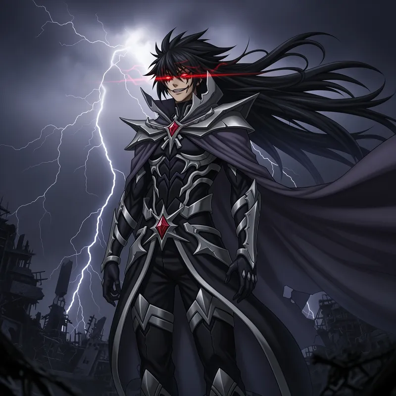 Unique Dangerous Anime Villain Concept Art