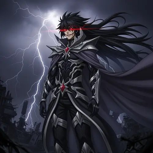 Unique Dangerous Anime Villain Concept Art