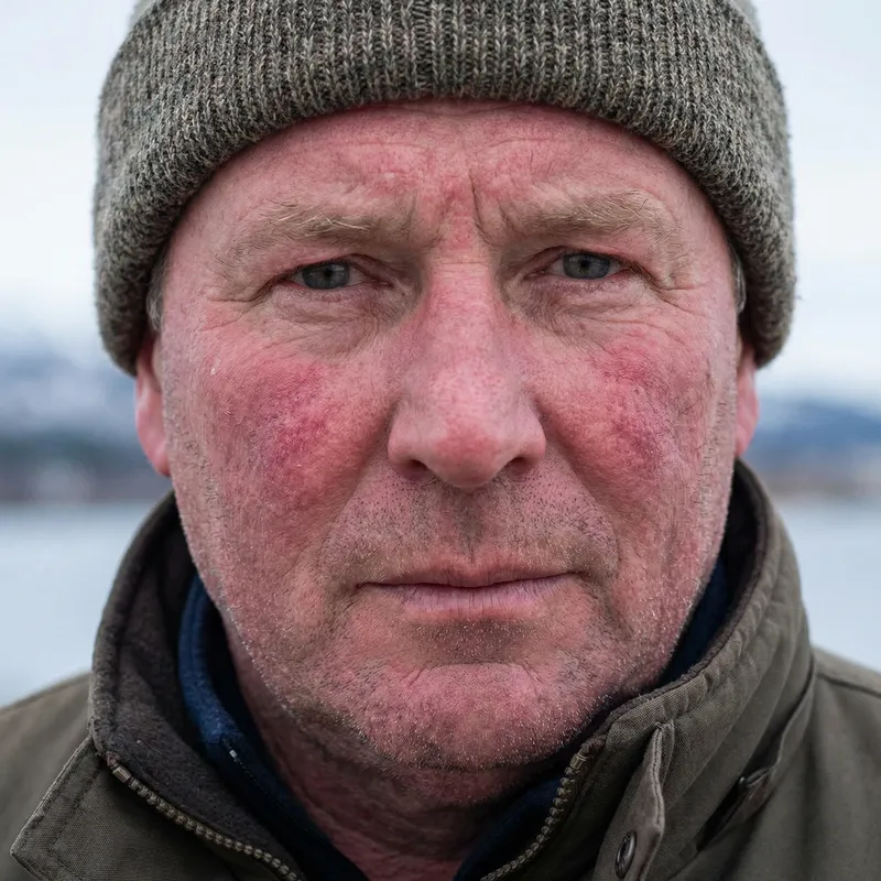 Man with a Red Face: Unique Expressions