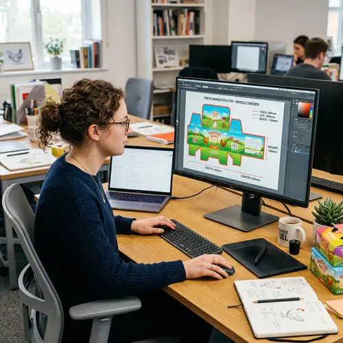 Colorful Packaging Design for Poultry Boxes