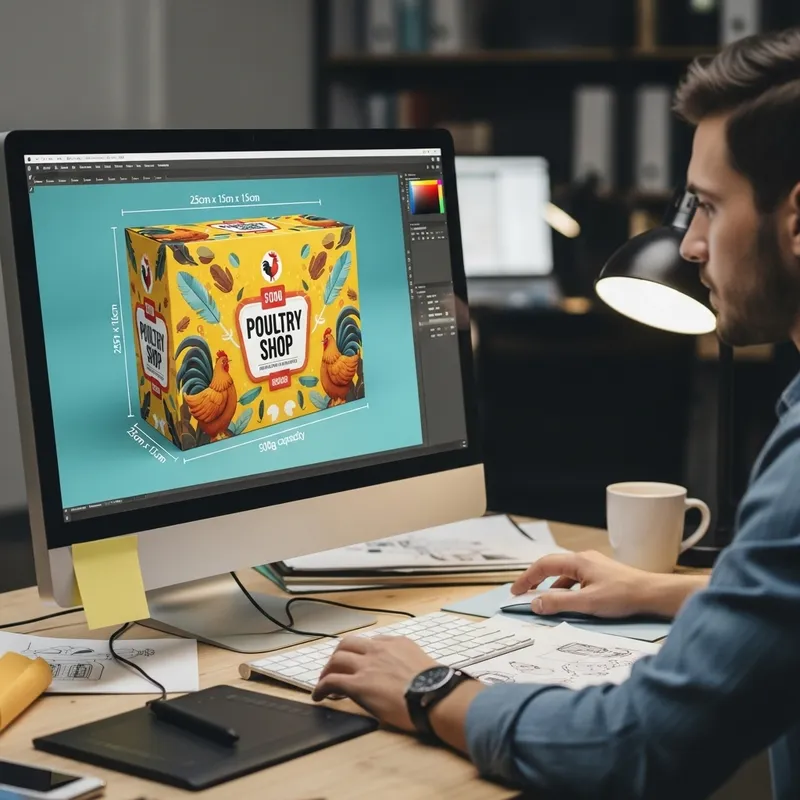 Colorful Packaging Design for Poultry Boxes