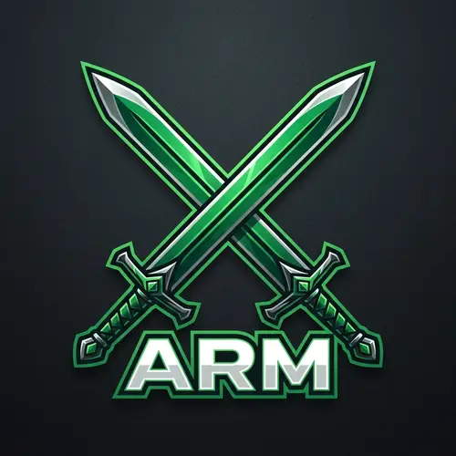 Vibrant Green Swords Logo for Supreme Arm Strength