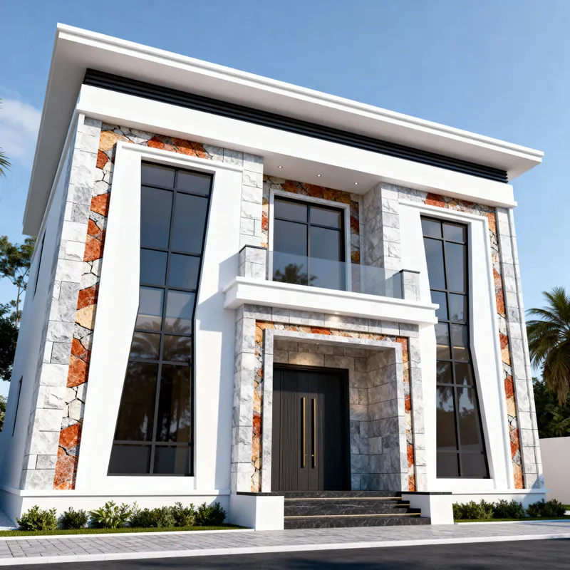 Modern Elegance: Two-Story House Facade Design
