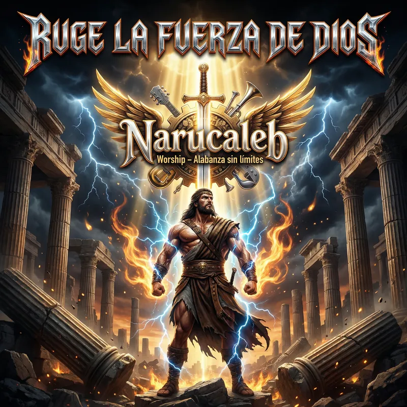 Epic Heavy Metal Album Cover: Divine Power Unleashed Epic Heavy Metal Album Cover: Divine Power Unleashed