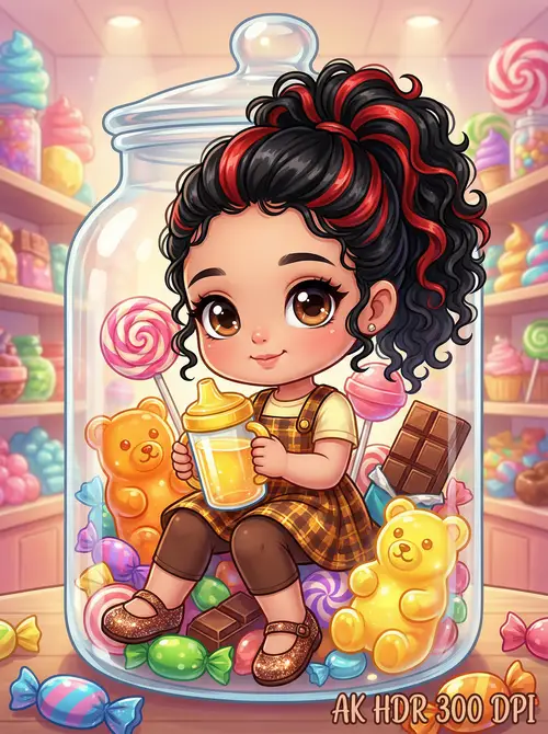 Chibi Style Candy Wonderland Illustration
