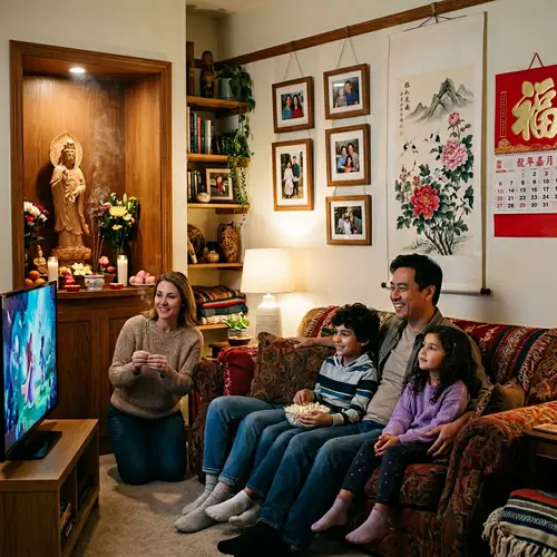 Cozy Family Moments: A Serene Home Interior