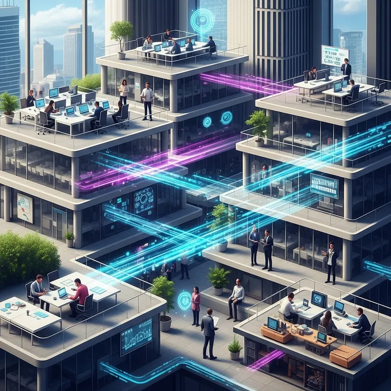 Futuristic Corporate Offices & Digital Innovation