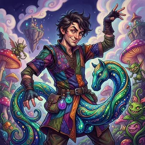 Bizarre Fantasy Art: Surreal Man with Horse Elements