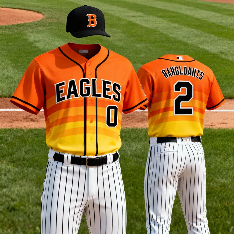 Eagles Baseball Uniform: Orange and Yellow Design