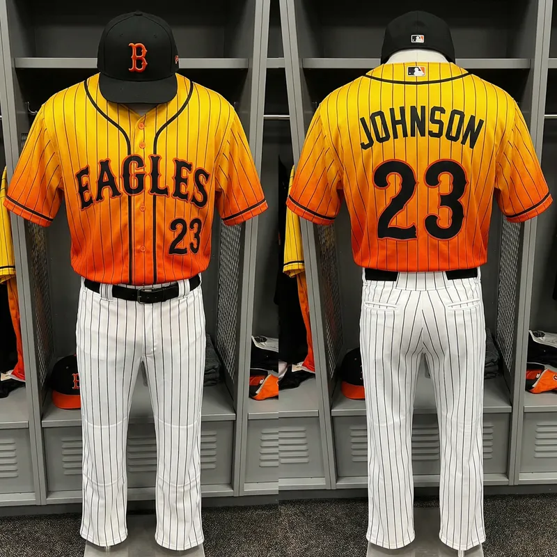 Eagles Baseball Uniform: Orange and Yellow Design