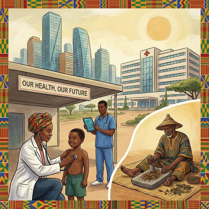 African Health: Modern Healthcare Illustration