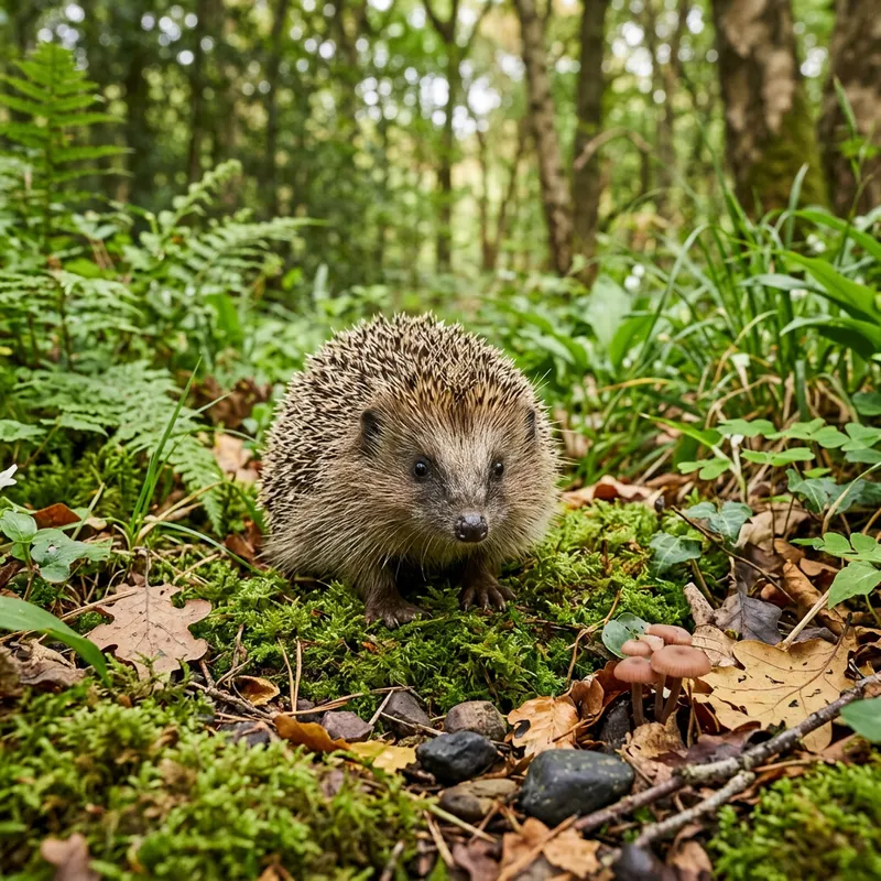 Cute Hedgehog in Serene Greenery