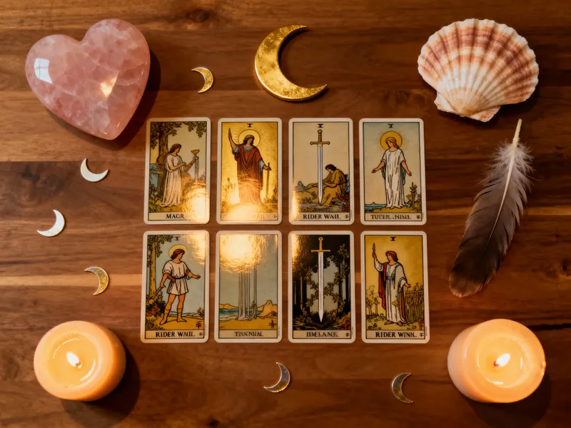 Serene Tarot Card Reading Setup