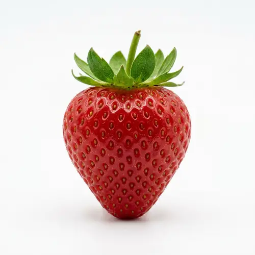 Ripe Juicy Strawberry on White Background