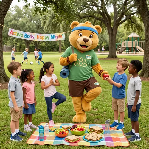 Friendly Yogi Mascot for School Kids