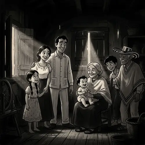 Colombian Family Disney-Style Portrayal
