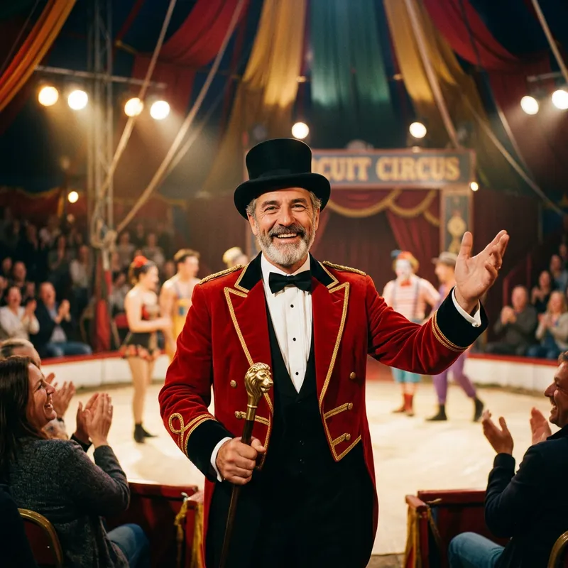 Circus Director in Red Jacket | Showman Extraordinaire