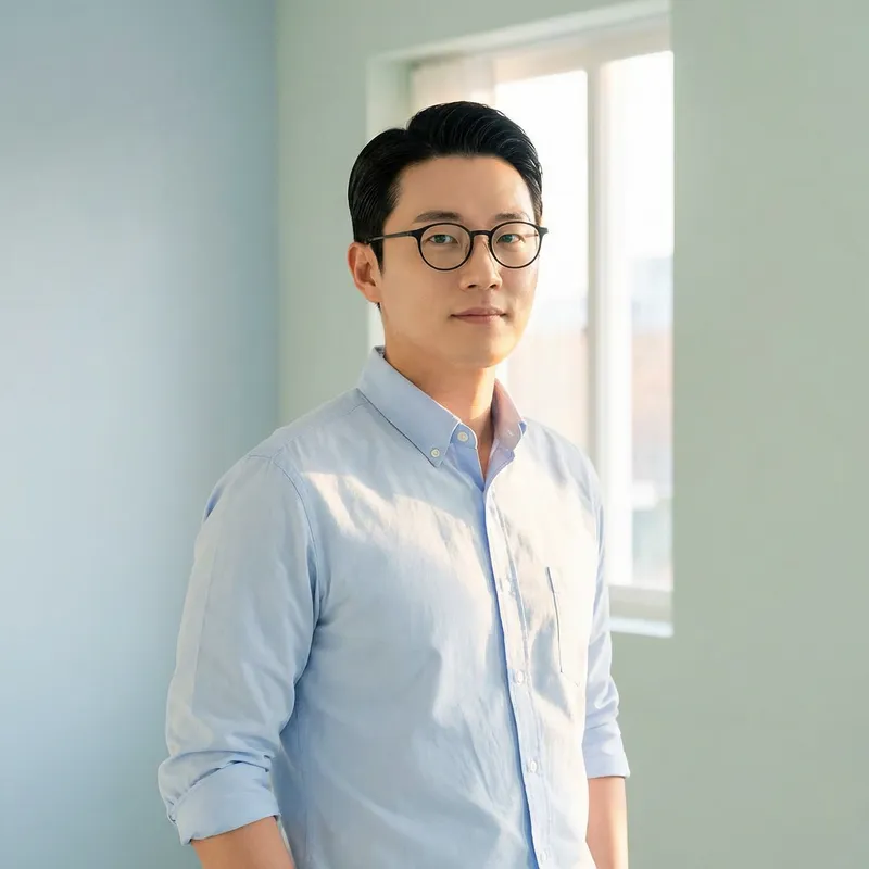 Stylish Asian Man with Glasses and Nice Hair