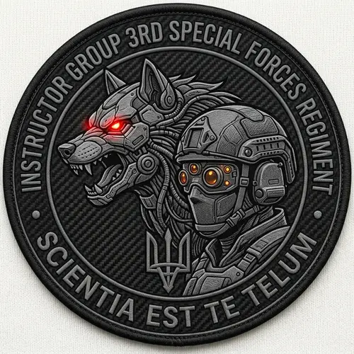 Cyber-Wolf Tactical Military Patch Design