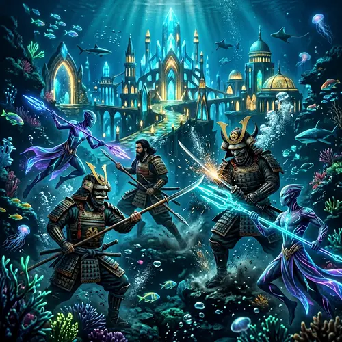 Samurai Battle Against Aliens in Atlantis Underwater City