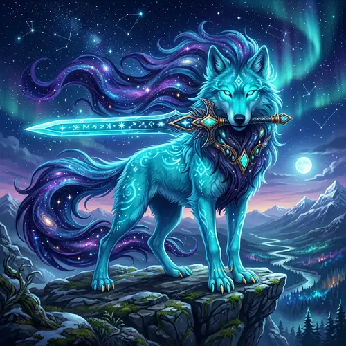 Zacian: Majestic Wolf-Like Creature with Turquoise Eyes