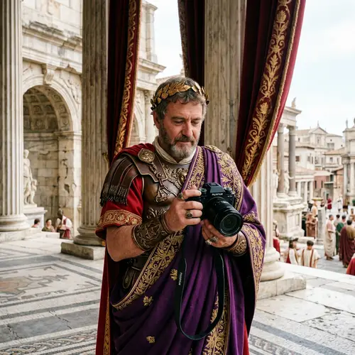 Roman Emperor with Modern Camera: Classic meets Contemporary